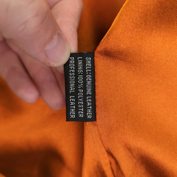 MontanaCo Suede Leather Jacket Women's Full Zip Copper Orange Warm Tone Large - Picture 9 of 9